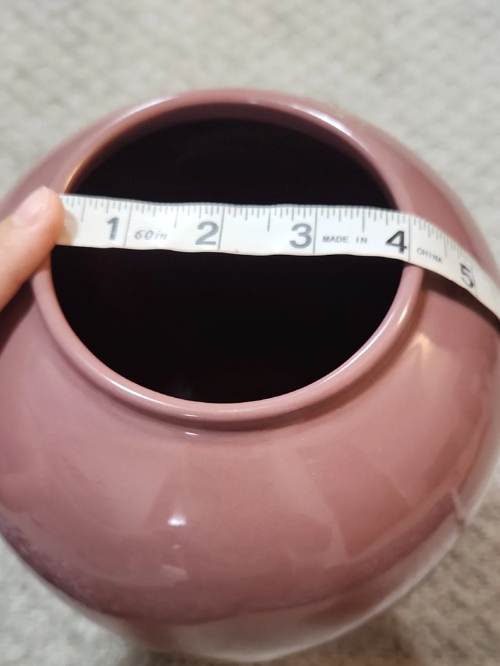 Haeger Vintage 80s Large Ceramic Vase in Dusty Rose Mauve